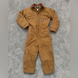 Polar King by KEY Youth Insulated Duck Canvas Coveralls - Brown - Size Small